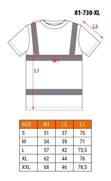 NEO 81-730-XL T-shirt ostrzegawczy, ciemny dół, żółty, rozmiar XL