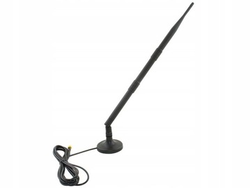 Antena Wifi 10dBi SMA Patykowa z Magnesem Kamery IP Falownika Routera Kabel