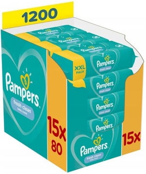 CHUSTECZKI NAWILŻANE PAMPERS FRESH CLEAN 15x80szt