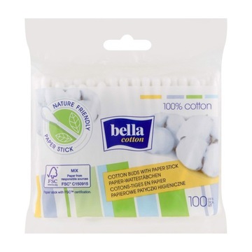 BELLA PATYCZKI KOSMETYCZNE ZAPAS 100 SZT. PAPIEROWE