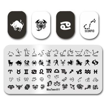 Płytka do Stempli do zdobienia Paznokci Wzorki ZNAKI ZODIAKU, HOROSKOP