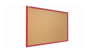 Красная пробковая доска 90x60 деревянная + булавки