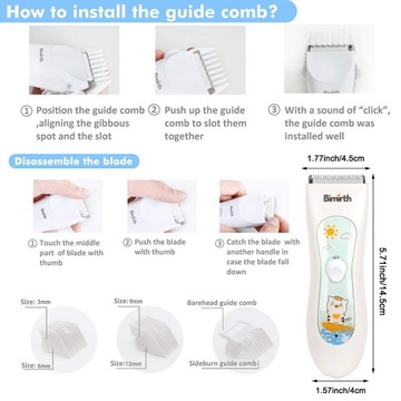 Детская машинка для стрижки волос, тихая.