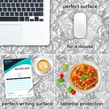 Podkładka ochronna 120x60 na Biurko Szare Liście