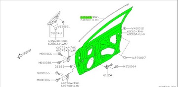 ДВЕРЬ ПЕРЕДНЯЯ ПРАВАЯ SUBARU OUTBACK ORIGINAL 2014-