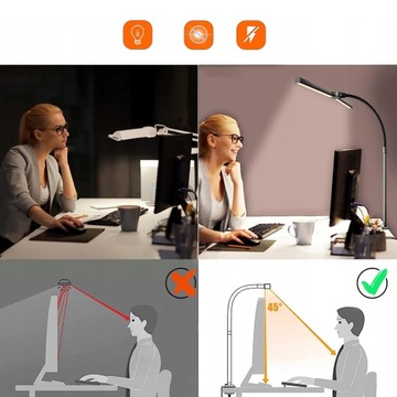 ЛАМПА ДЛЯ ЧЕРТЕЖА ДВОЙНАЯ МОЩНАЯ СВЕТОДИОДНАЯ НАСТОЛЬНАЯ ЛАМПА 24 ВТ, РЕГУЛИРУЕМАЯ