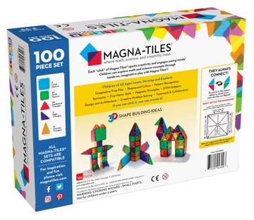 Магнитные кирпичи 100 шт. Magna-Tiles