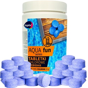 AQUA FUN Blue Таблетки 20г Хлорная химия для бассейнов 1кг 50шт