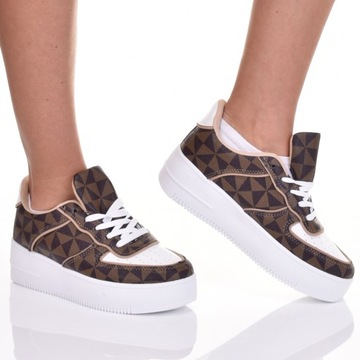 СПОРТИВНАЯ ОБУВЬ НА ПЛАТФОРМЕ ЖЕНСКАЯ, КОЖАНЫЕ КРОССОВКИ