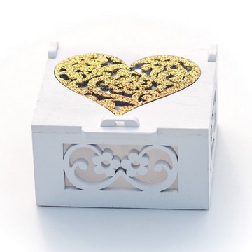 Коробочка для обручальных колец из белого ЗОЛОТА