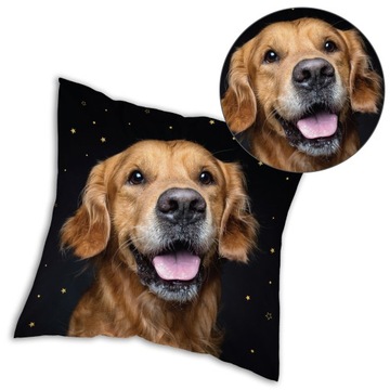 Poszewka 3D 40x40 cm z Pieskiem Golden Retriever