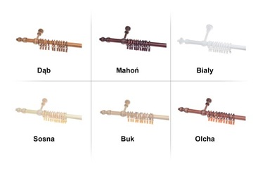 Kółka kółko drewniane z żabką do karnisza drewnianego, DĄB 20 szt