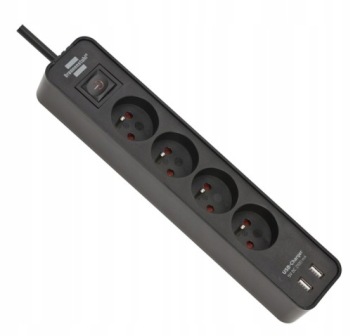 Удлинитель с зарядным устройством Ecolor USB, 4 розетки