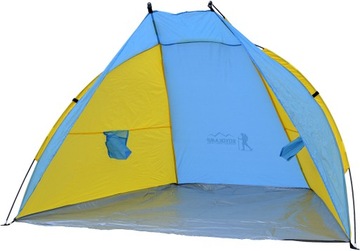 Namiot Plażowy Osłona na Plażę Parawan Żółty Niebieski Ochronny 200 x120