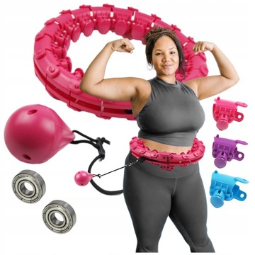 SMART HULA HOP Z MASAŻEREM + OBCIAŻENIE PLUS SIZE 115cm w talii Trening DOM