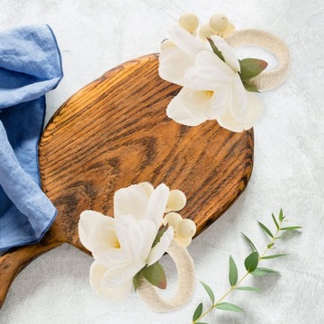 ПРЯЖКА ДЛЯ БАНКЕТНЫХ САЛФЕТОК, БЕЛАЯ, 4 ШТ.