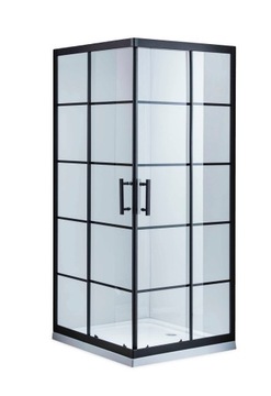 LOFT Czarna Kabina Prysznicowa 100x80 +Brodzik 5cm