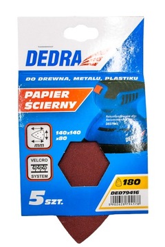 5x PAPIER ŚCIERNY SZLIFIERKI DELTA RZEP gr180