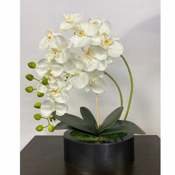 SZTUCZNY STORCZYK PIĘKNA ORCHIDEA W DONICZCE SZTUCZNE KWIATY OZDOBA PREMIUM