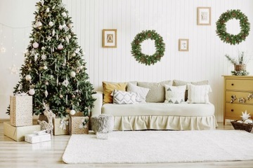 РОЖДЕСТВЕНСКАЯ ГИРЛЯНДИЯ СВЕТОДИОДНЫЙ КРУГЛЫЙ ВЕНОК КРЕМОВЫЙ