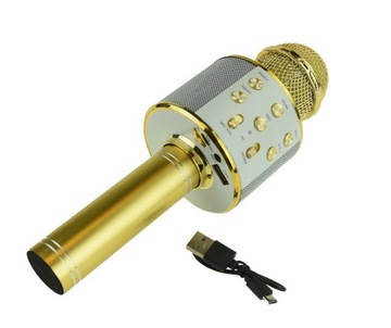 МИКРОФОН ДЛЯ ПЕНИЯ BLUETOOTH КАРАОКЕ БЕСПРОВОДНОЙ ДИНАМИК WS858