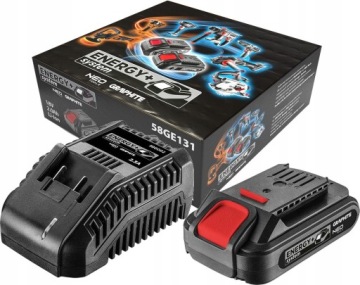 КОМПЛЕКТ ГРАФИТОВЫХ АККУМУЛЯТОРОВ LI-ION АККУМУЛЯТОР 2 Ач 58GE131 + ЗАРЯДНОЕ УСТРОЙСТВО ENERGY+