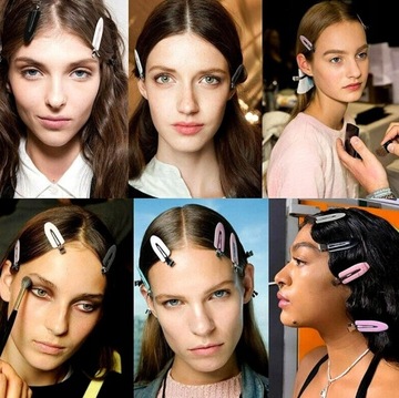 Набор из 4 заколок для макияжа для волос, черные зажимы без давления.