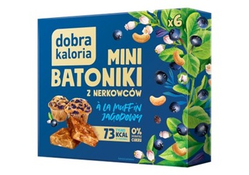 DOBRA KALORIA BATONIKI NERKOWCE MUFFIN JAGODOWY BEZ DODATKU CUKRU 6szt