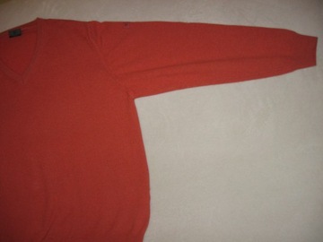 MARZ cashmere luksusowy sweterek 100% kaszmir pomarańcz 58 3XL jak nowy