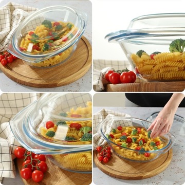 NACZYNIE ŻAROODPORNE Z POKRYWKĄ 4,4L DUŻE DO ZAPIEKANIA OWALNE