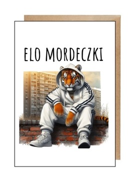Pocztówka + eko koperta karnet na różne okazje elo mordeczki dresiarz