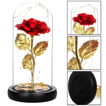 ВЕЧНАЯ РОЗА В СТЕКЛЕ, светящаяся светодиодная коробочка, ИДЕЯ ПОДАРКА НА ЖЕНСКИЙ ДЕНЬ