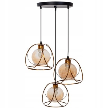 LAMPA SUFITOWA WISZĄCA ZŁOTA GOLD NOWOCZESNA