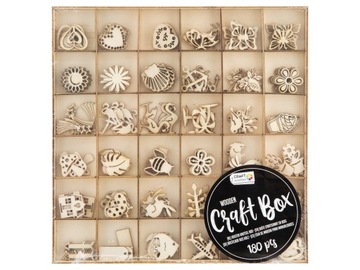 ДЕРЕВЯННЫЕ украшения КОРОБКА ДЛЯ СРАПБУКИНГА 180 шт.