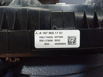 MERCEDES GLE GLS W167 PANEL KLIMATIZACE ZADNÍ A1679051701
