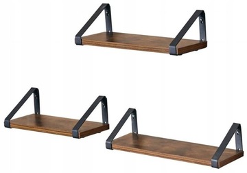 Полки настенные Лофт, 3 шт, с металлом