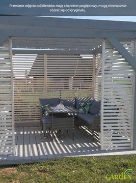 Zestaw Ogrodowy Narożnik + Stół + Pufy Tarasowy TECHNORATTAN CORTINA Brown