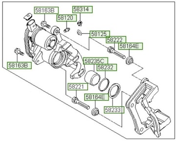 ZACISK HAMULCOWY TYŁ LEWY HYUNDAI I30 2012-2017