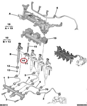 9830386380 DRŽÁKY VSTŘIKOVAČE OE PEUGEOT CITROEN
