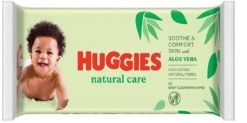 HUGGIES NATURAL CARE chusteczki nawilżane z ALOESEM 56 SZT