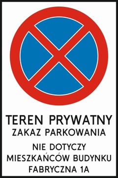 Tablica Znak Zakazu+Dowolna treść 40x60cm PCV