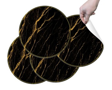 podkładka pod talerze na stół marmur czarno złoty nowoczesne zmywalne 4 szt