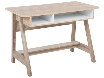 Biurko stolik z półkami 110x60 jasne drewno