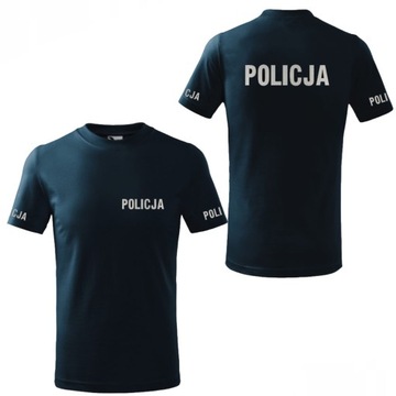 KOSZULKA MĘSKA POLICJA POLICJANTA ODBLASKOWA XS