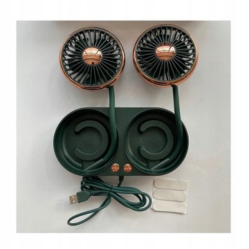 WIATRAK PODWÓJNY DO SAMOCHODU WENTYLATOR 5V USB