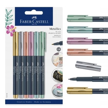 Pisaki Faber-Castell Mettalic Metaliczne 6 Kolorów