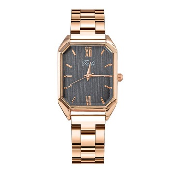 Women Watch Rectangle Dial Stainless Steel Strap Quartz