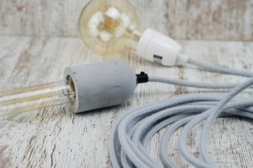 Серый хлопковый шнур с натуральной ретро-плетёнкой.