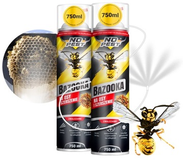PREPARAT ŚRODEK SPRAY NA OSY SZERSZENIE GNIAZDA OS BAZOOKA 750ML (2 SZT)