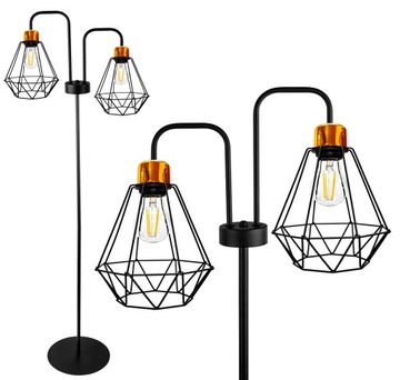 MODNA LAMPA STOJĄCA PODŁOGOWA LOFT EDISON PODWÓJNA
